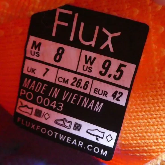 Flux Adapt Cantaloupe Orange Breathable Knit Runners Sneakers - Picture 12 of 12